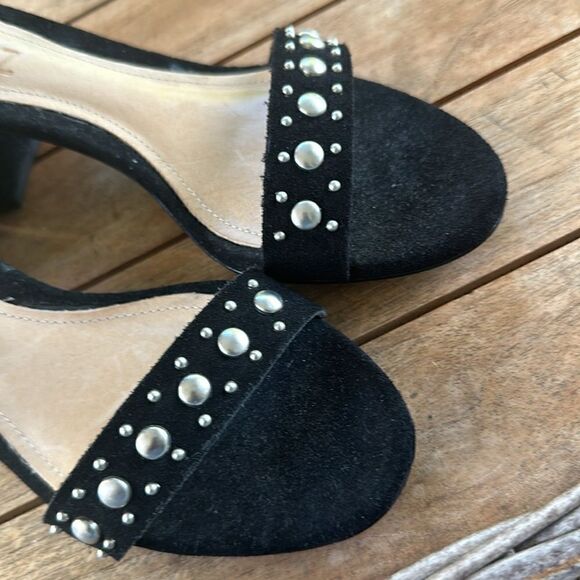 Schutz Womens Naharis Black Suede Bead Stud Embroidered Shoe 6.5 - Picture 2 of 8